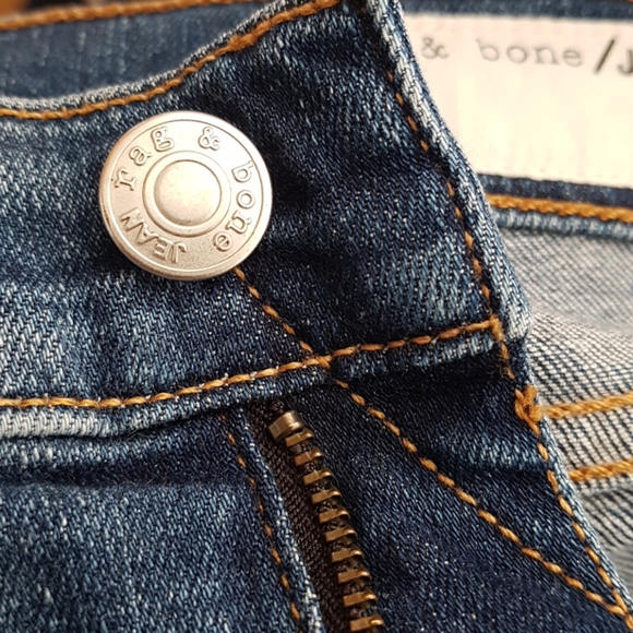 rag & bone- Distressed High Rise, Skinny Jeans - Picture 10 of 10